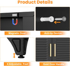 75" Metal Pantry Cabinet,Kitchen Storage Cabinet with Shelves | Louvered Metal Storage Cabinet,Adjustable Shelves,Gold Handles,Leveling Feet,Anti-tipping,for Garage/Kitchen Black