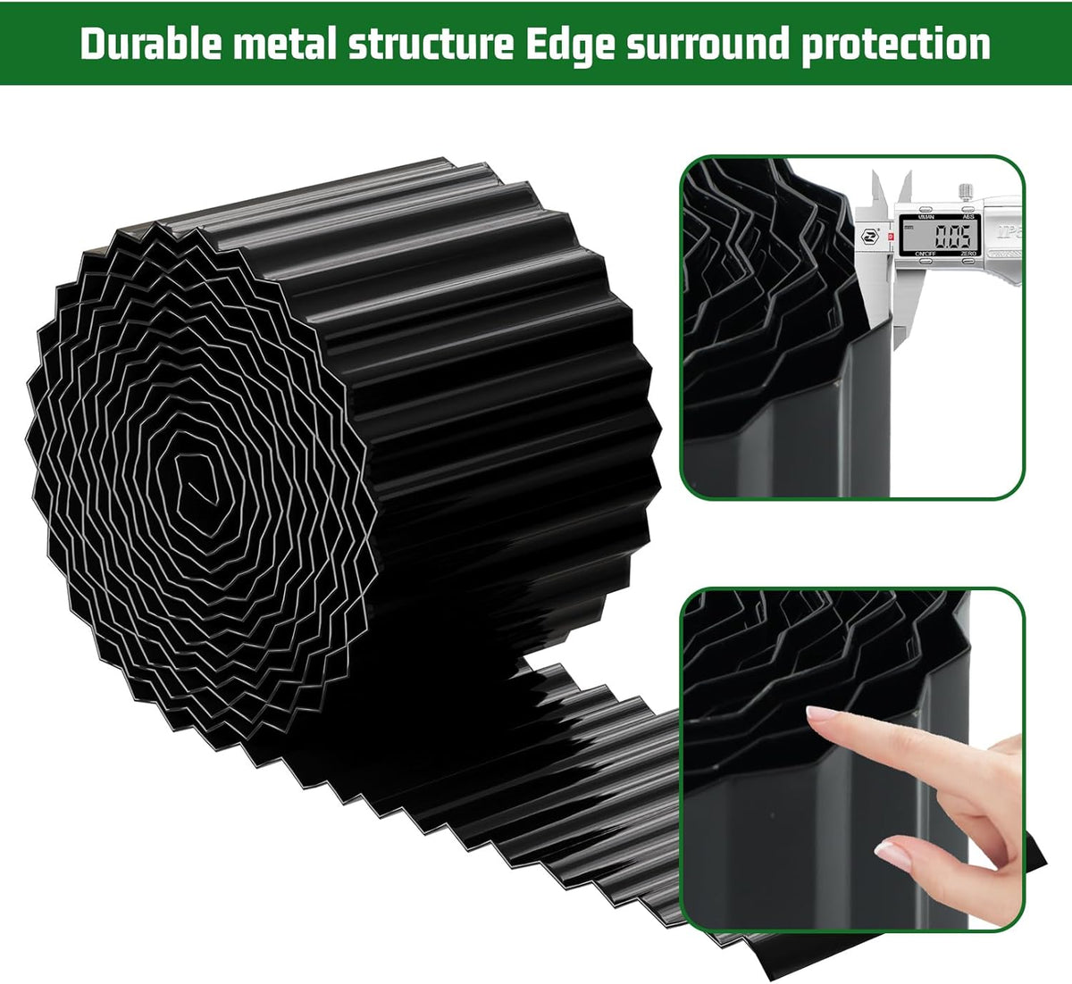 SnugNiture Corrugated Metal Garden Edging,4" x 10' Sturdy Lawn Edging Border,Landscape Edging Border for Lawn, Flower Bed,Garden and Yard