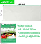 8FTx26FT Greenhouse Plastic Sheeting, 6 Mil Thick Clear Polyethylene Film, Waterproof Wind Frost Dust UV Resistant Green House Plastic Covering for Outdoor Plant, Garden, (8ft x 26ft)