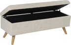 HomePop Modern Tufted Storage Bench - Textured Cream Fabric