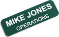 Custom Engraved Name Tag Badges – Personalized Identification with Pin or Magnetic Backing, 1 Inch x 3 Inches, Pine Green/White