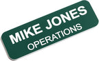 Custom Engraved Name Tag Badges – Personalized Identification with Pin or Magnetic Backing, 1 Inch x 3 Inches, Pine Green/White
