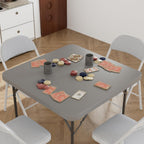 VECELO 5 Piece Folding Card Table Square and Chairs Set, Collapsible Legs & Portable for Indoor/Outdoor, Picnic, Grey & Light Grey