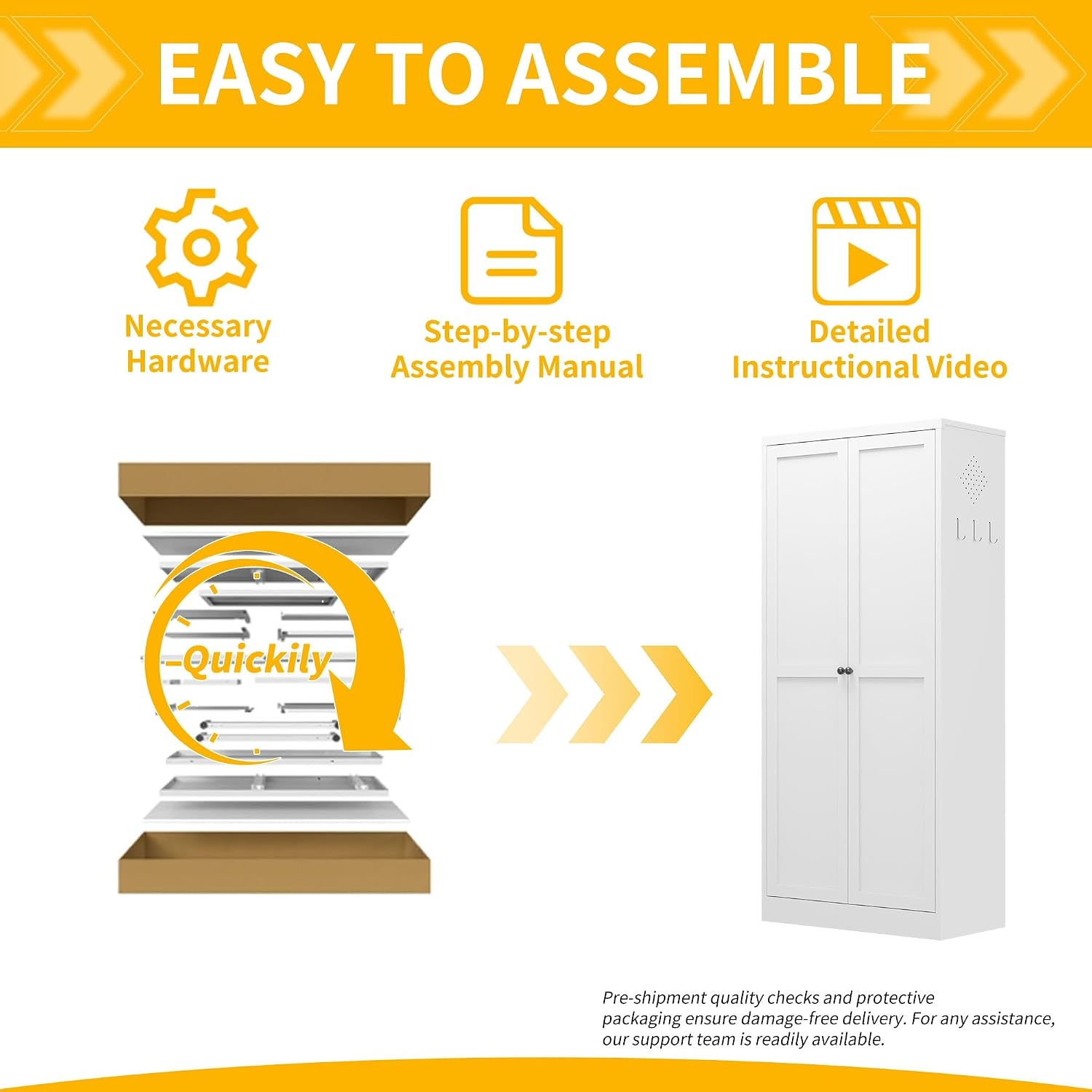 Kitchen Pantry Cabinet, 61" Metal Pantry Storage Cabinet with Doors and 4 Adjustable Shelves, Tall Cabinet for Living Room, Pantry, Bathroom, Kitchen, Assemble Required