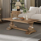 Pemberly Row 3 Piece Cocktail Table Set, Rubberwood and Rustic Birch Veneers, Camel Beige Finish, Includes Rectangular Coffee Table and 2 End Tables, Storage Drawer, Open Shelf, Traditional Living