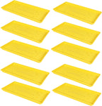 SUNPACK 10" x 20" Heavy Duty Shallow Plastic Seed Starting Tray, Yellow, 1" (Pack of 10) - No Drainage Holes, Perfect for Greenhouses or Indoor Gardening