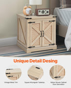 VEVOR Farmhouse End Table, Rectangle PE Rattan Woven Wood Coffee Table, 24-Inch Modern Boho Style Storage Coffee Table with Retro Metal Hinges, for Living Room, Bedroom & Small Spaces
