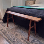 East at Main Skinny Wooden Bench for Entryway Hallway or End of Bed Handmade Solid Wood Bench with Turned Legs Farmhouse Rustic French Country and Modern Style