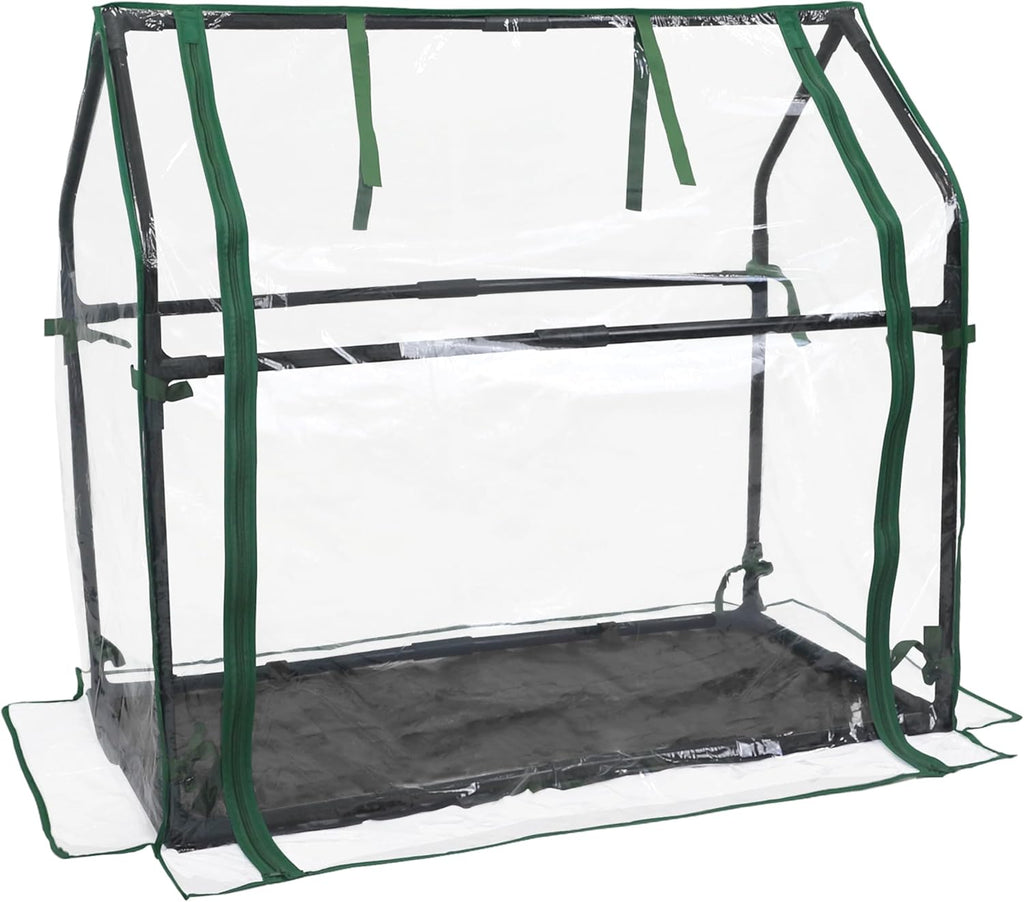 Gardzen Mini Greenhouse with Waterproof Base, Indoor/Outdoor Tabletop Greenhouse for Seed Starting, Plant Protection, Gardening & Winter Shelter, 36.2"(L) x18.9(W) x33.3(H)