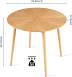 35'' Round Dining Table Set for 4 with Chairs, Mid Century Modern Round Kitchen Table and Chairs Set for Small Space, Compact Dining Table for Apartment Breakfast Nook - Dark Grey