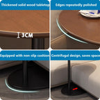 C Shaped End Table, Solid Wood Side Table, 26 Inch High Sofa Tables for Couch for Living Room, Bedroom, Small Space Small Snack C Tables (Rectangle)
