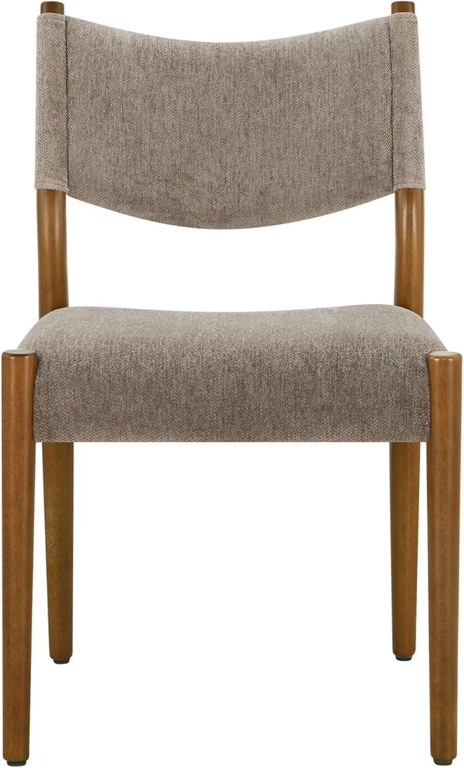KISLOT Dining Chairs Set of 4, Ergonomic Upholstered Wood Chairs, Brown | Mid Century Modern Dining Room Chairs, Ergonomic Farmhouse Kitchen Chairs with Solid Rubber Wood Frame, Antique Walnut Leg