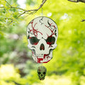 Skull Wind Spinner Halloween Decor 12inch Stainless Steel Garden Wind Spinner Outdoor 3D Kinetic Hanging Wind Sculptures Metal Yard Art Unique Gift Home Decorations