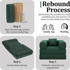 Single Couch Sofa for Small Spaces, 2-in-1 Single Sofa with Soft Corduroy Foldable Chair Lounger Sleeper Sofas for Small Apartment, Living Room, Home Office (Green, 35.43" Single Sofa)