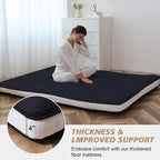 Japanese Floor Mattress - Extra Thick Foldable Twin Size Futon Mattress - Memory Foam Sleeping Pad for Adults - Tatami Mat Suitable for Camping & Guest