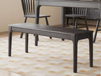 Dining Bench, Wood Bench Solid Oak Wooden Bench Indoor Dining Room Table Home Bedroom Bed End Restaurant Modern Hallway Furniture (Black, 43.3" W x 13.8" D x 17.7" H)