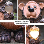 Bear Garden Figurines Outdoor Decor Solar Statue with LED Lights for Patio Lawn Yard Art Decoration Housewarming Garden Gift