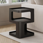 Modern Side Table for Sofa & Couch,Black Metal Bedside Table,3 Tier end Tables with Storage for Living Room & Bedroom,Compact Nightstand for Small Spaces,No Assembly Required