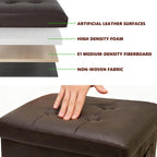 ALASDO Storage Ottoman Footrest Stool Small Ottoman with Storage Foldable Ottomans Foot Rest Footstool Bench for Living Room 17x13x13inches Brown