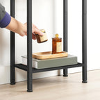 HOOBRO 15.7" Narrow Console Table for Small Space, 3 Tier Entryway Table with Adjustable Shelf, Behind Couch Table, Sofa Table, for Entryway, Hallway, Living Room, Black BB41XG01
