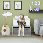 Kids Bookshelf with Chalkboard Side, Bear-Shaped Wooden 3-Tier | Bear-shaped wooden bookcase with 3-tier open shelves and a chalkboard side for drawing; sturdy, kid-safe rounded corners
