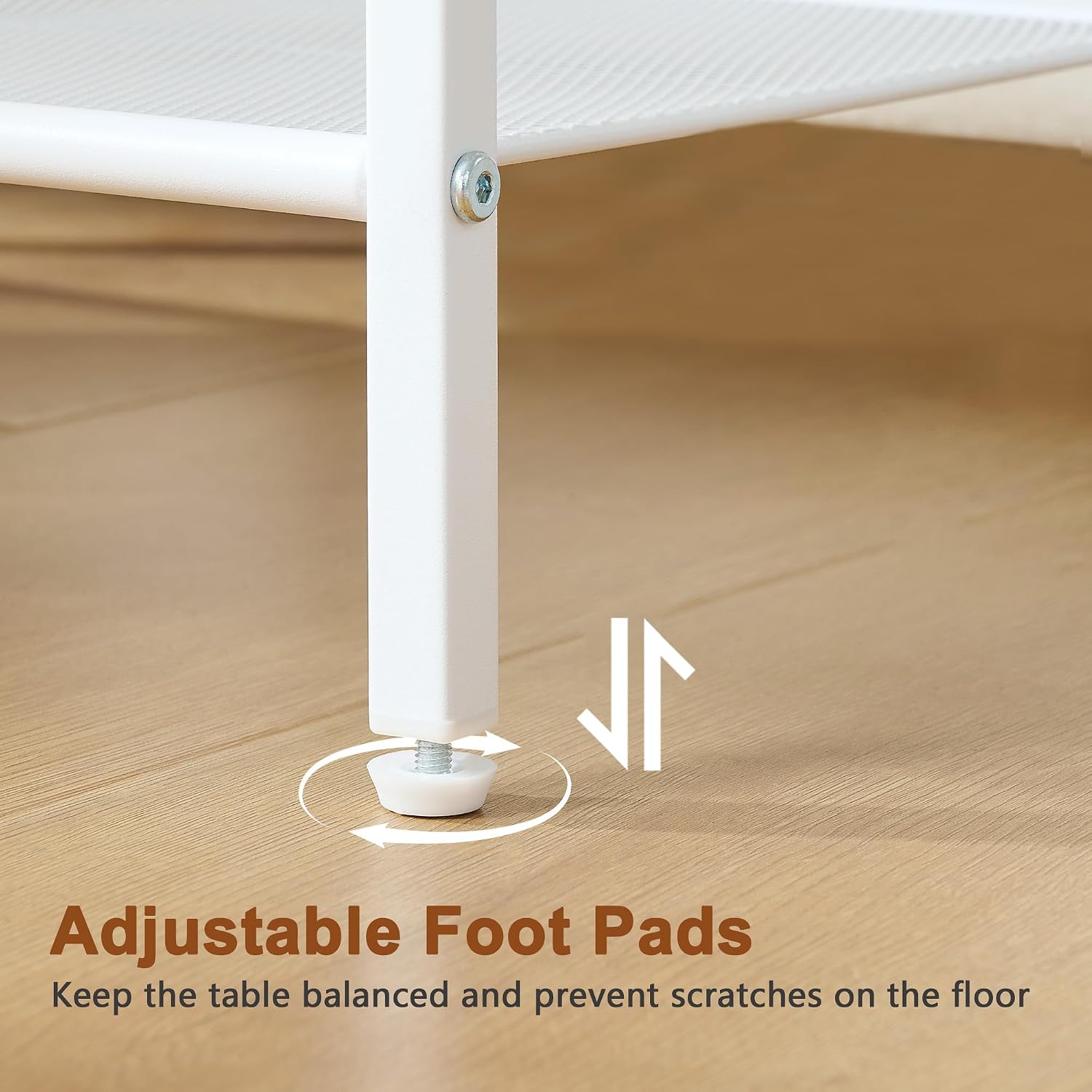 Hoctieon 2 Tier End Table, Sofa Side Table, Narrow Side Table with Storage, Slim Nightstand for Small Spaces, Metal Frame, for Living Room, Bedroom, Sofa Couch, Hall, White