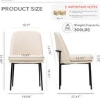 COLAMY Upholstered Dining Chairs Set of 4, Beige | Modern Dining Room Chairs with Curved Back, Dinner Chair Kitchen Chairs and Metal Legs