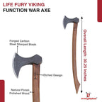 Armory Replicas - Functional Viking Two-Handed Battle Axe - Tempered High Carbon Steel Blackened Livet Efter Replica Anglo-Saxon War Axe
