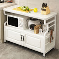3 Tier Kitchen Rack with Side Hooks Microwave Stand and Utility Storage Shelf Metal Frame Storage Shelves (100cm)
