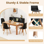 Giantex Modern Dining Chairs Set of 2, Black Armless Kitchen Chair w/Solid Beech Wood Legs, Tilt Backrest, Wide Seat, Indoor Plastic Side Chairs for Living Dining Room Restaurant