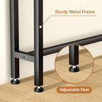 Keelian 70 Inch Double-Layer Narrow Console Sofa Table with 2 Power Outlets &4 AC Plugs&4 USB Ports, 4.9' Extension Cord Included, Behind Couch Table for Living Room/Office Easy Assembly - Black