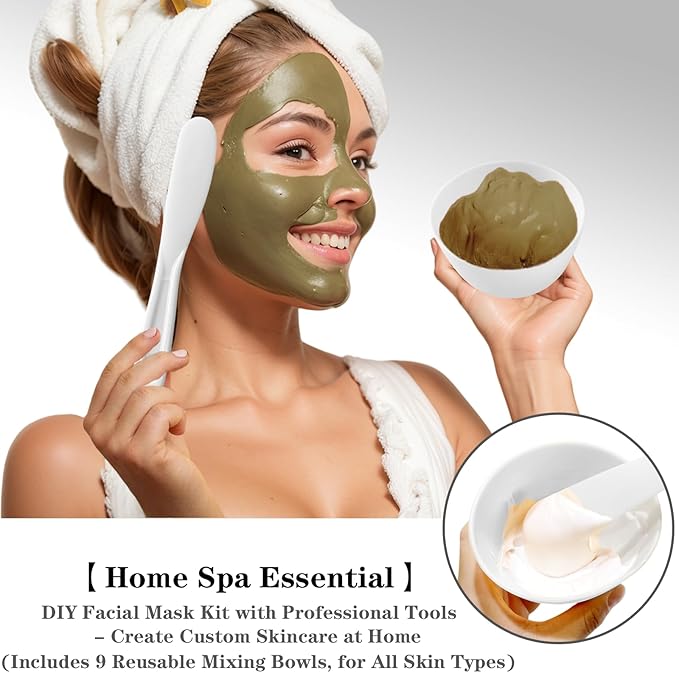 12Pcs Silicone Facial Mask Bowl DIY Face Mask Mixing Bowl for Facials Home Salon Spa Skin Applicator Bowl with Stir Sticks, White