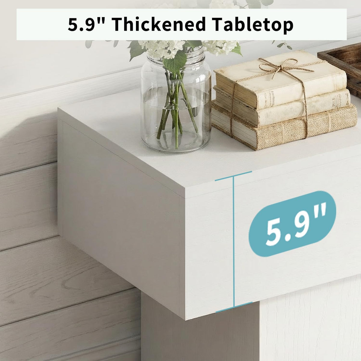 63 Inch Long Console Table for Entryway, Farmhouse Wood Sofa Table Behind Couch Table, Narrow Entryway Table for Living Room, Entrance, Hallway, Foyer, Rectangular Entry Way Table, Easy Assembly