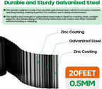 Corrugated Metal Garden Edging, Sturdy Tall Landscape Edging Borders, Perfect DIY for Flower Beds, Lawn and Pathway, Tree Surrounds, Paver Edges (Black, 8"×20FT)
