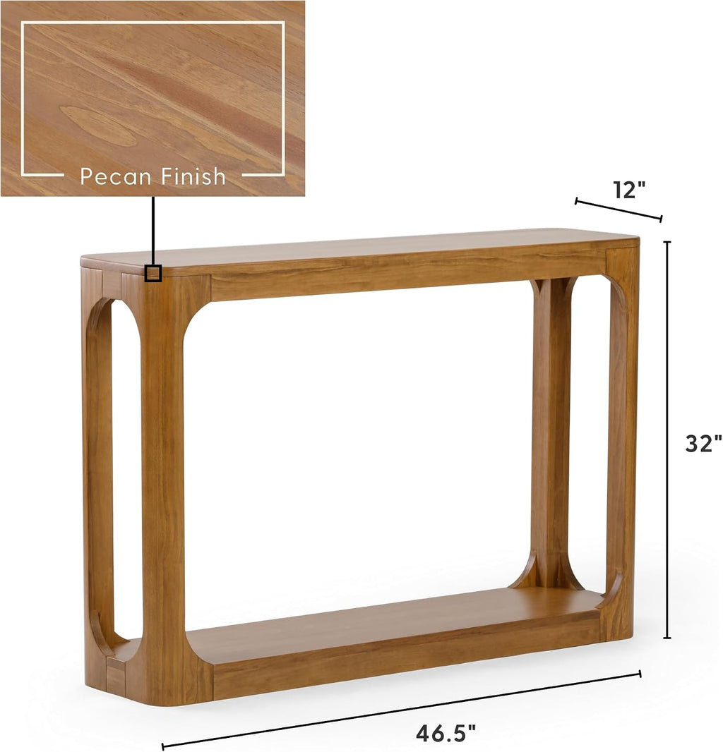 Plank+Beam Forma Console Table, with Shelf, 46 Inch, Pecan