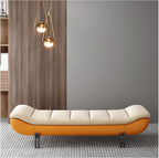 Modern Leathers End of Bed Bench for Bedroom,Upholstered Storage Ottoman Entryway with for Living Room Entryway(Orange,180 * 50 * 42cm)