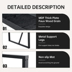 55" Black Dining Table Set for 6, 7 piece Modern Dining Table Set with Farbic Chairs, Farmhouse Kitchen Table Chairs Set of 6 Suit for Living Dining Room Furniture, Sturdy and Easy-to-Clean