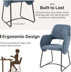 Mid-Century Modern Dining Chair, Upholstered Single Chair with Armrests, 350 lbs Weight Capacity, 22" Wide Seat, Chenille Fabric, Ergonomic Back Support for Kitchen/Dining Room/Cafe/Resturant