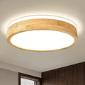 Modern Dimmable Wood Flush Mount Ceiling Light, 2700K-6000K 5CCT Round Close to Ceiling Lighting Fixtures, Minimalist LED Ceiling Lamp for Bedroom, Kitchen, Hallway, Living Room-15.74in