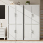 70.45'' Multi-Use Farmhouse Pantry: Kitchen Pantry Cabinet with 4-Door, Adjustable Shelves, Anti-Tip for Kitchen, Dining, Office
