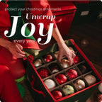 Handy Laundry, Christmas Ornament Storage, Stores up to 64 Holiday Ornament, Adjustable Dividers, Zippered Top, Two Handles Attractive Storage Box Keeps Decorations Clean & Dry for Next Season, Green
