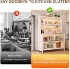 Kitchen Storage Cabinet, Microwave Stand with Flip-up Doors, Kitchen Pantry Storage Cabinet with Rolling Wheels, DIY Backplane, Tall Cupboard for Kitchen, Living Room, Dining Room(White,80*42