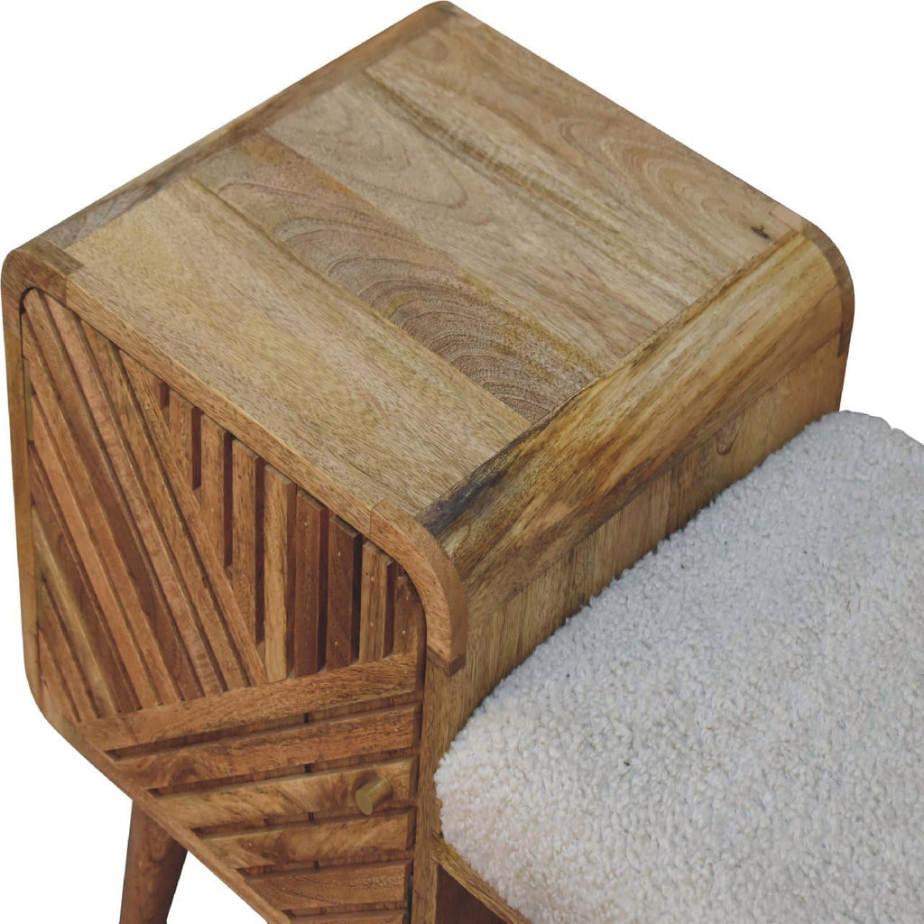 Furniture Solid Wood Boucle Carved Telephone Table