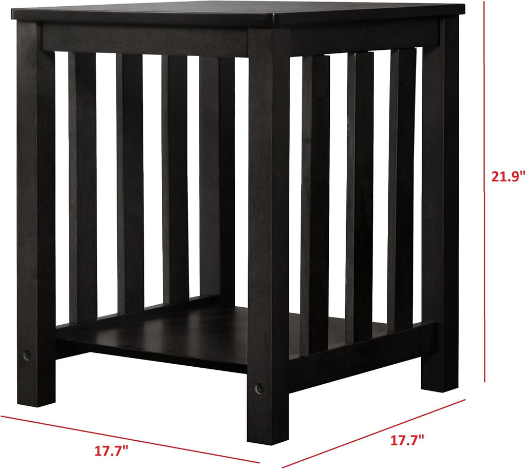 HOME DESIGN Ottawa 3 Piece Coffee Table Set with 2 End Tables and Lower Shelf Storage, Black
