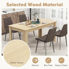 GOFLAME Dining Table for 4-6 People, 63” Modern Kitchen Table with L-Shaped Legs, 330 lbs Weight Capacity, Large Wooden Rectangular Dinner Table for Dining Room, Living Room (Natural)