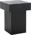 SAFAVIEH Home Collection Hamona Black Square Top Pedestal End Table