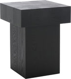 SAFAVIEH Home Collection Hamona Black Square Top Pedestal End Table