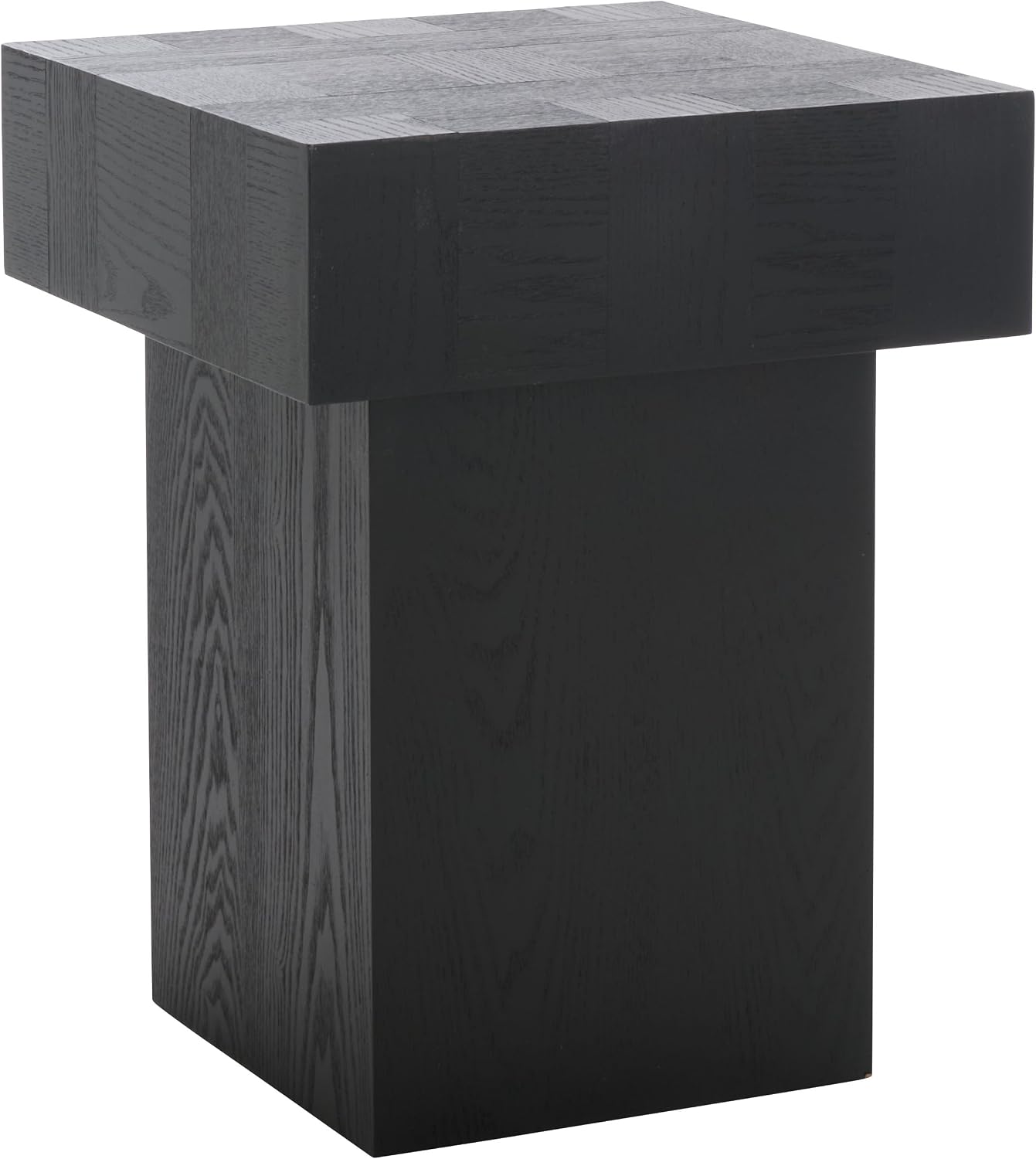 SAFAVIEH Home Collection Hamona Black Square Top Pedestal End Table
