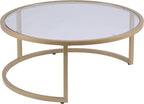 SEI Furniture Evelyn Glam Nesting Coffee Table 2-pc Set, Gold