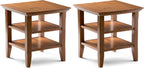 SIMPLIHOME Acadian Solid Wood 19 inch Wide Transitional-Style Side Tables in Light Golden Brown for the Living Room and Bedroom (Set of 2)